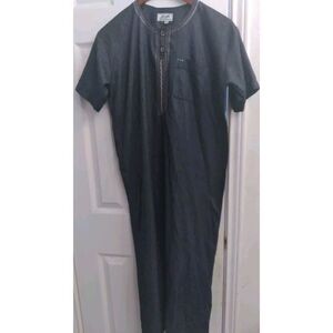 Thobe Islamic Muslim Men's Short Sleeve‎ Button Down Dress Shirt